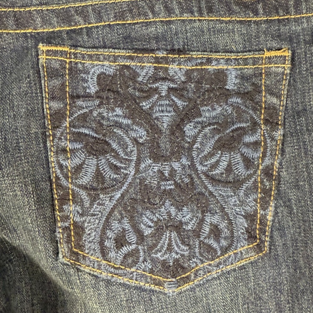 Y2K‎ Guess Jeans Women's Bootcut Dark Wash Embroidered Back Pockets Size 28 - Picture 6 of 7